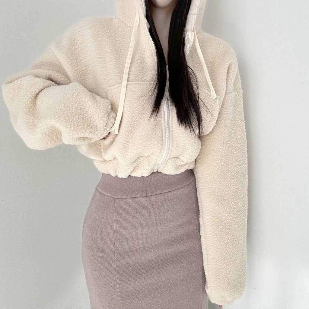 ボアクロップドフードパーカー