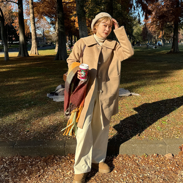 ビックカラーコート×小物