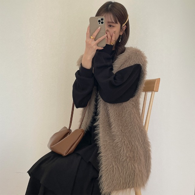 ファー素材ベスト