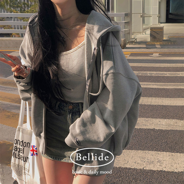 [BELLIDE] [original] 春ver、ツーウェイオーバーフィットジップアップパーカー