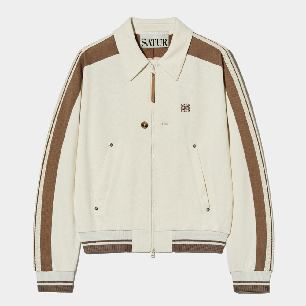 Lawton Collar Track Zip-Up Jacket - Classic Navy