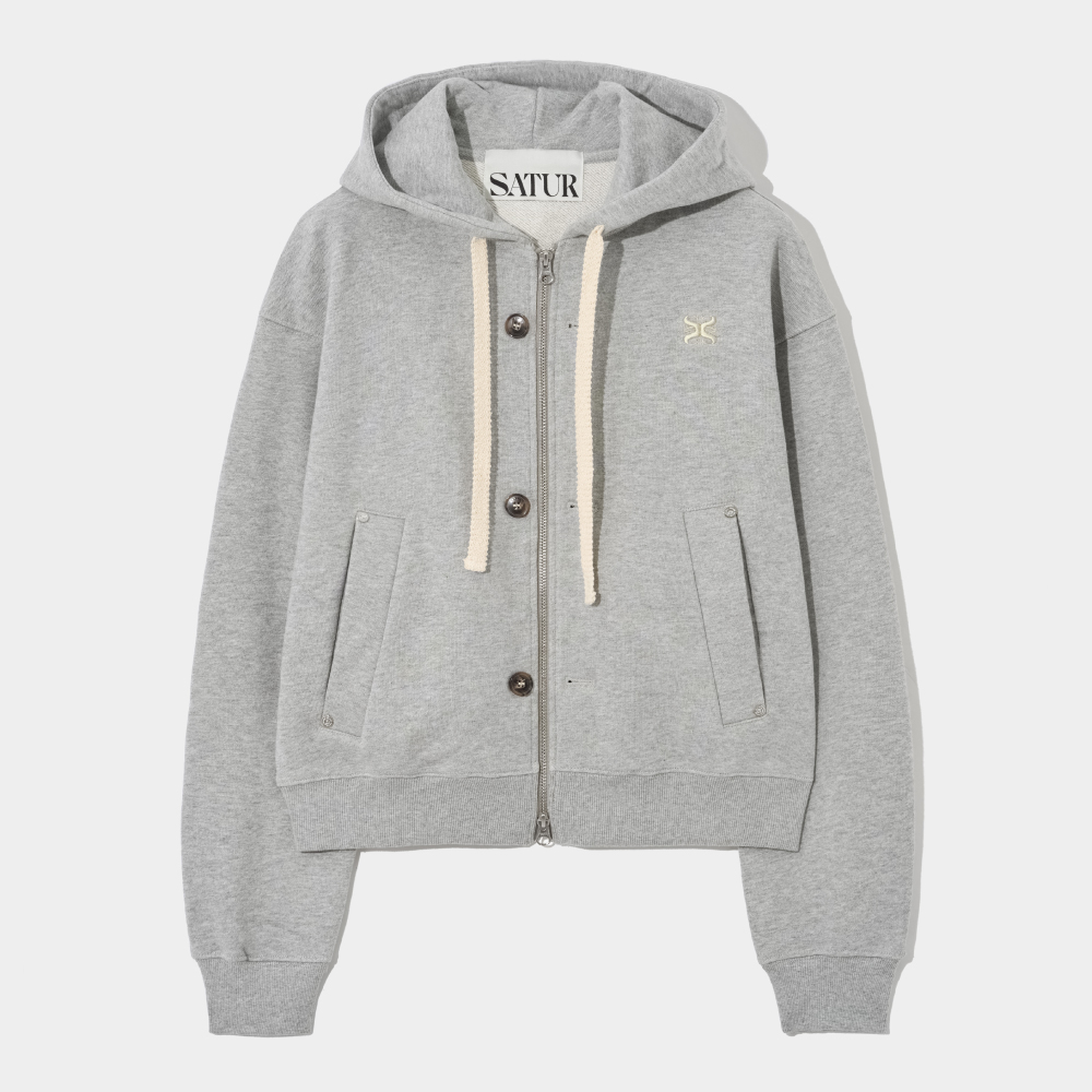 だいゆう Techwear Oversized Grey zip-up Hoodie
