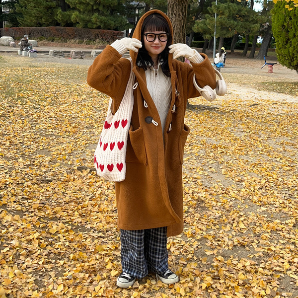 ロングコート×ワイドパンツ