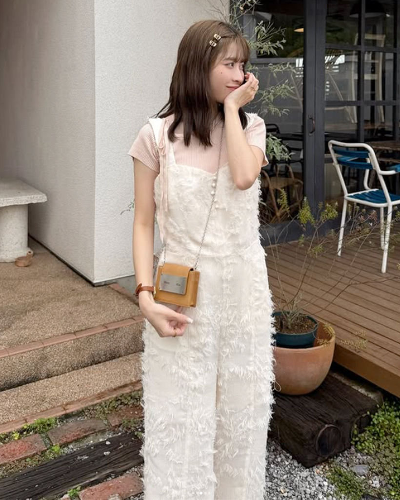 Flower Lace Frill Shirring OP by Angelic Pretty