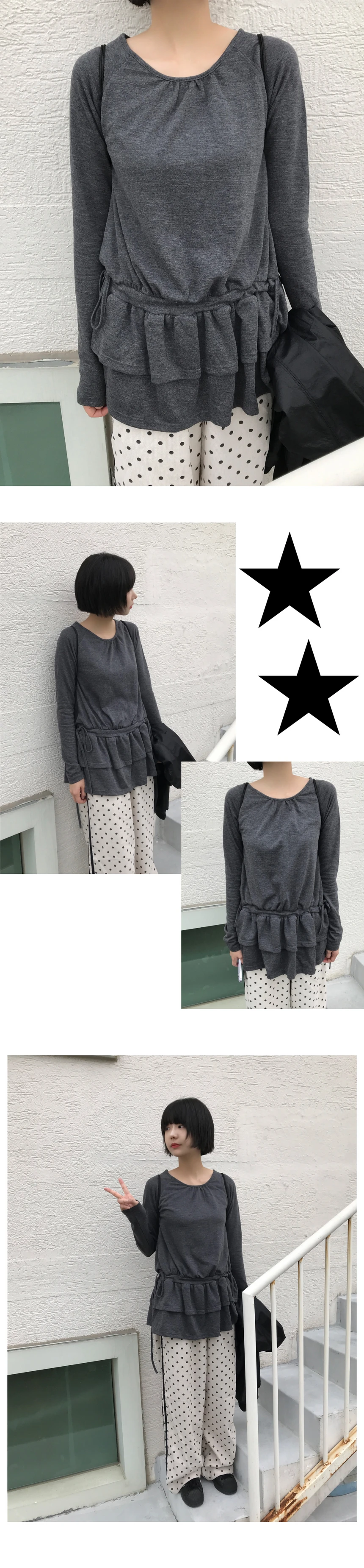 LUV IS TRUE★韓国★人気★RT SHIRRING TEE 3色 シャーリングT MUSINSA公式 | LUV IS TRUE RT SHIRRING TEE(BLACK)