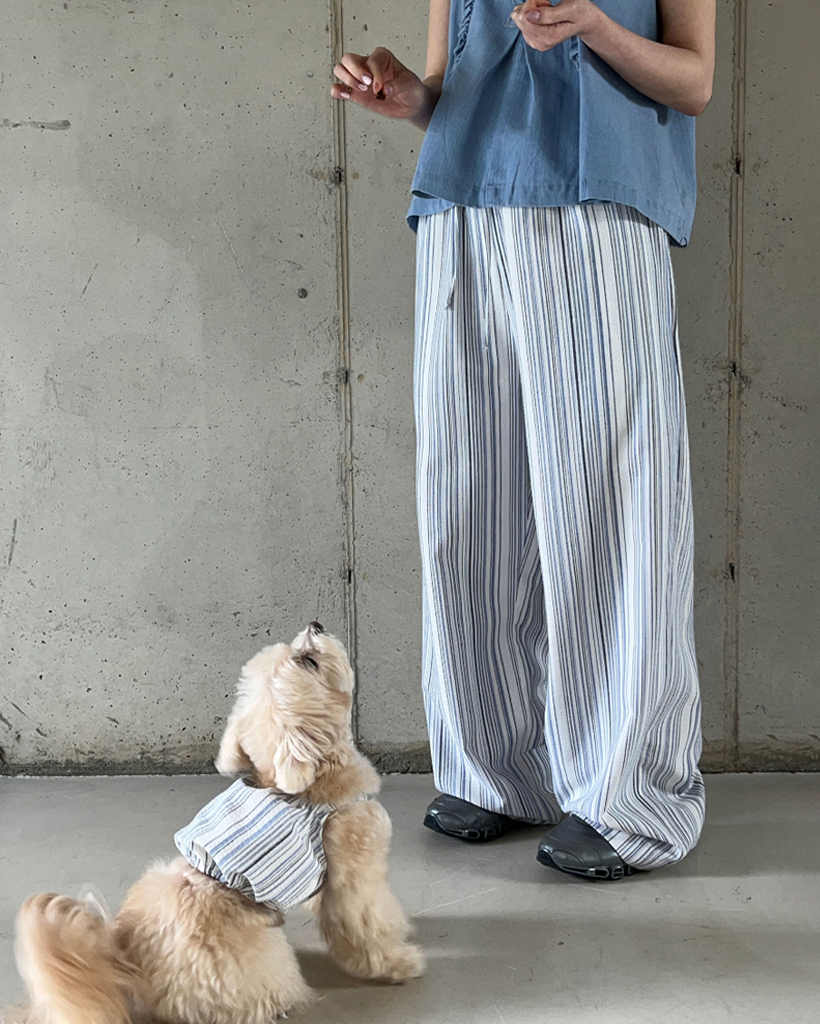 [9.hope]マルチストライプパンツ(blue)