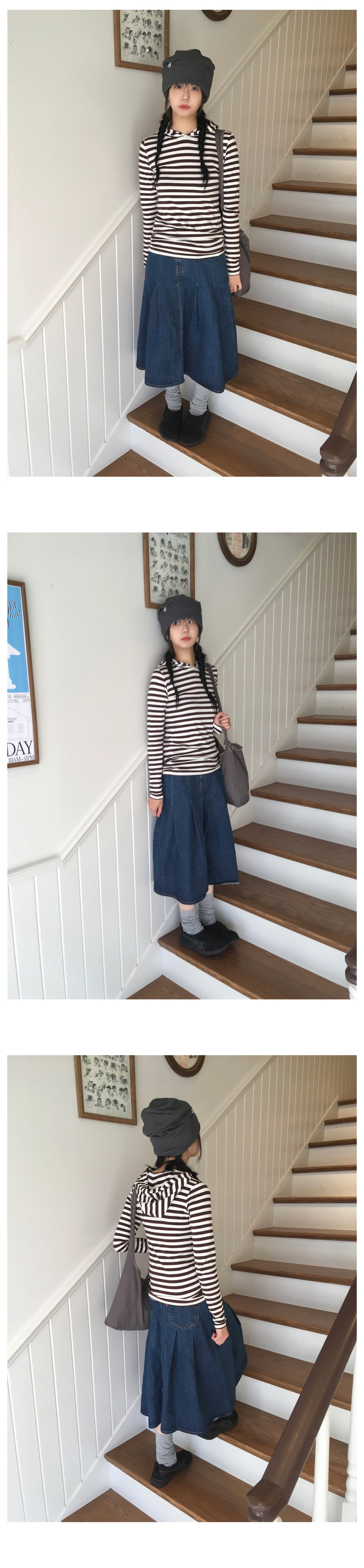 blancvert ストライプ フード付きパーカー blancvert ストライプ フード付きパーカー blancvert ストライプ