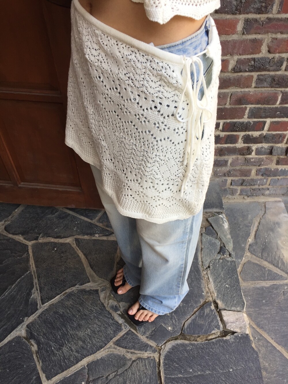 Vintage✨Crochet Remake Wrap Skirt Woman's Vintage Long Crochet Skirt & Top *flowered