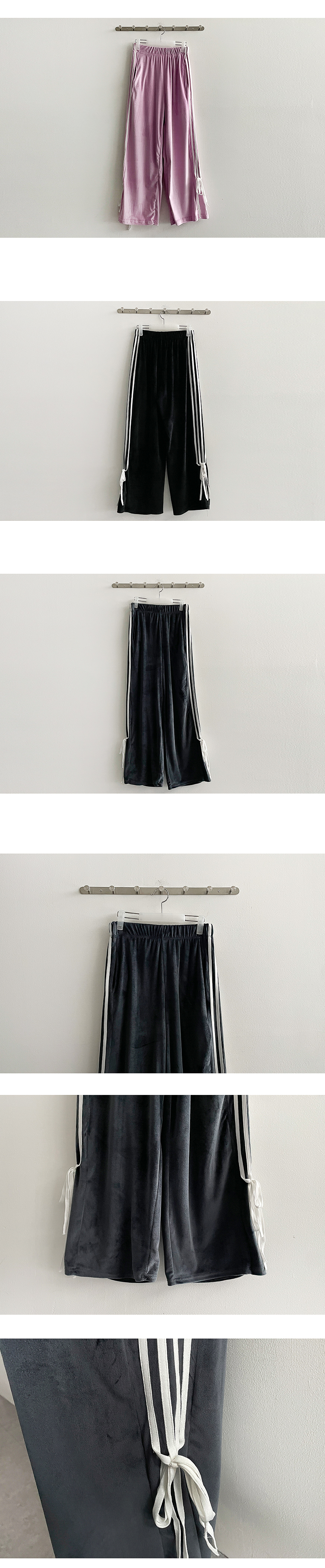 ポンヌフベロアパンツサイズ2 ラインベロアリボンパンツ(3color) | ファッション通販サイト NUGU