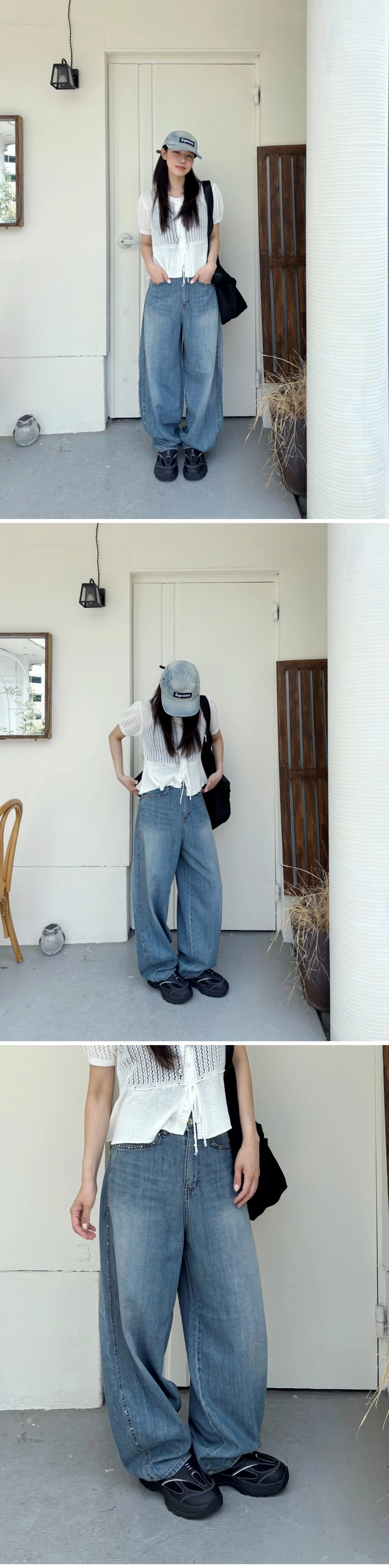 スタッズワイドデニムパンツ | ファッション通販サイト NUGU