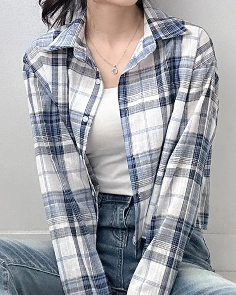 YENN チェック長袖シャツ yenn チェック柄 長袖シャツ