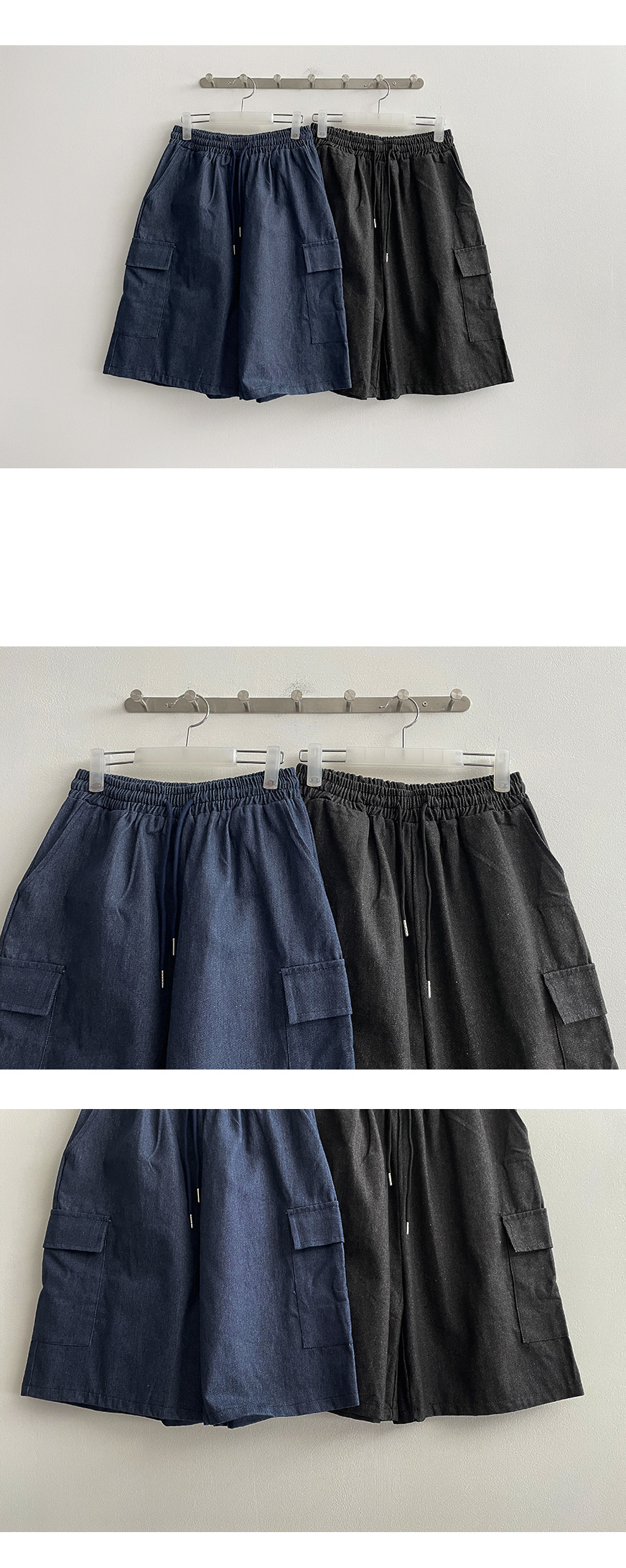 カーゴショートパンツ デニムカラー カーゴデニムショートパンツ/ハーフパンツ(2color