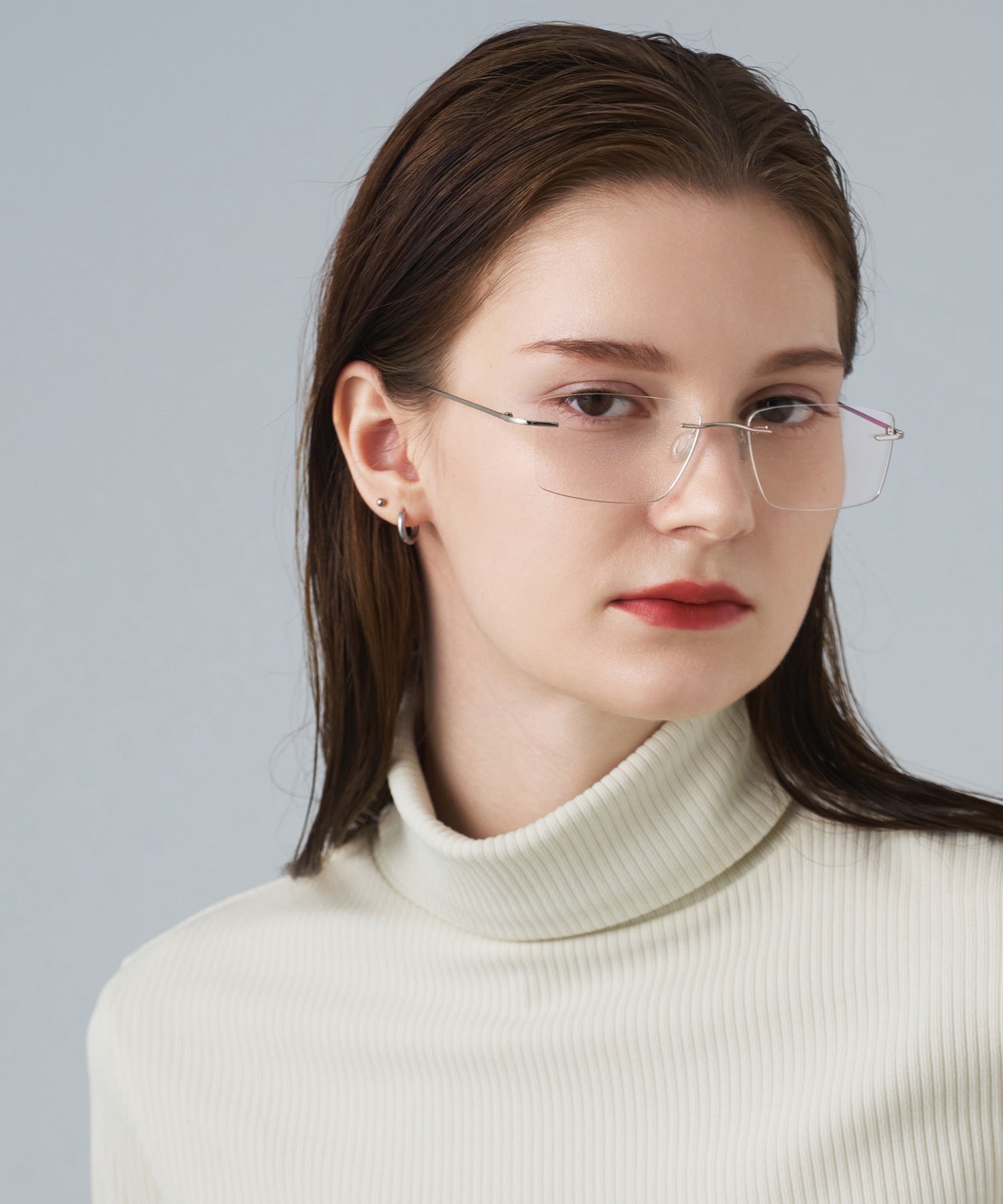 リムレス シルバー メガネ リムレスメガネ シルバー 男女兼用 伊達メガネ 度なし 透明