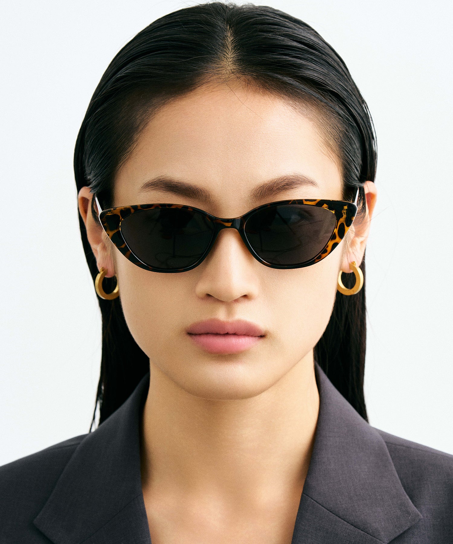 ユニセックス/NUEF/cent un101/キャッツアイサングラス/ブラウン