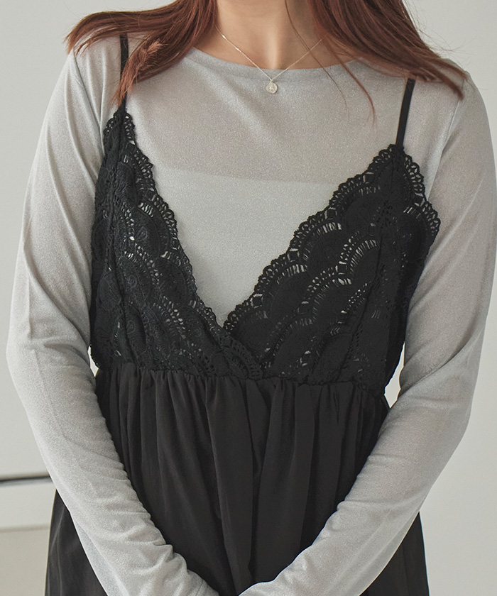 riyatao♡レース ノースリーブキャミソールワンピース 平成ギャル L バストレースキャミソールワンピース' | ファッション通販サイト