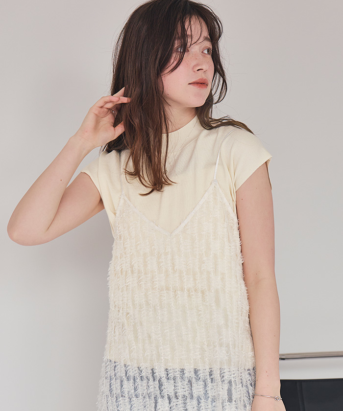 ベーシックフレンチスリーブライトニット | ファッション通販