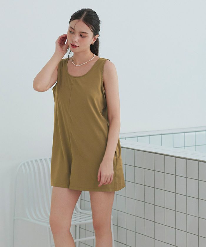 シンプルタンクトップオールインワン/水着 | ファッション通販サイト NUGU