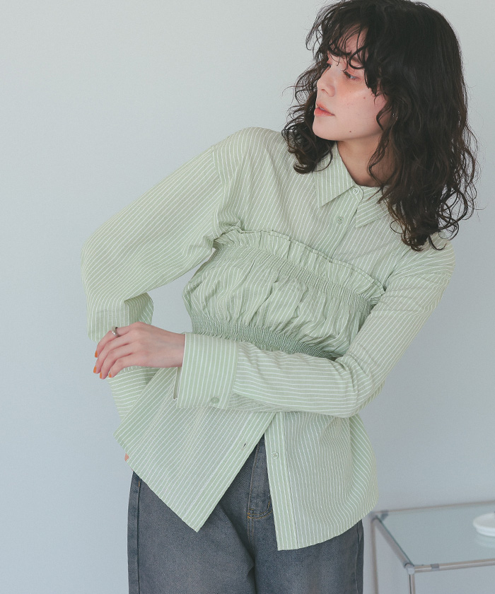 サッカーストライプシャーリングビスチェ | ファッション通販サイト NUGU