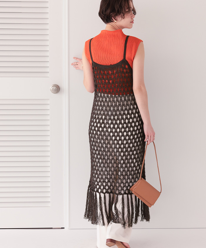 マクラメ編みフリンジワンピース | ファッション通販サイト NUGU
