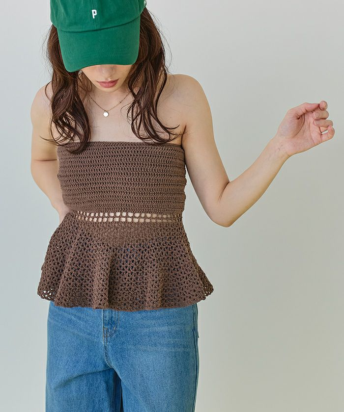 ペプラムクロシェビキニ/水着 | ファッション通販サイト NUGU