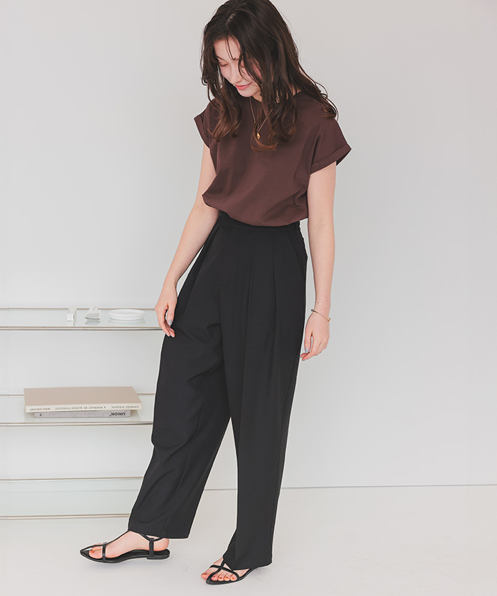 インタックセンタープレスワイドパンツ | ファッション通販
