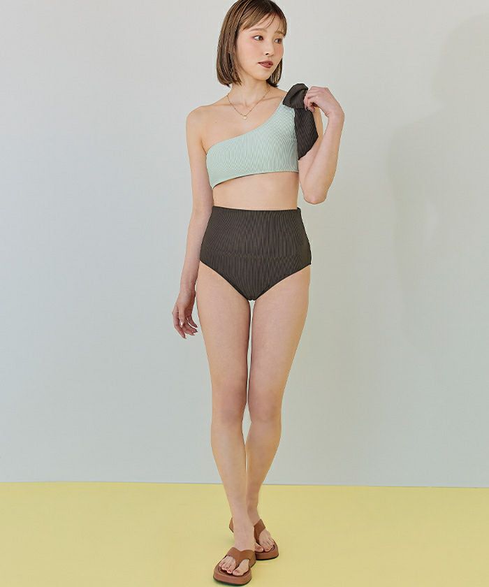 HAIGHT リブニット ワンショルダー水着 ワンショルダーデザインリブビキニ/水着 | ファッション通販