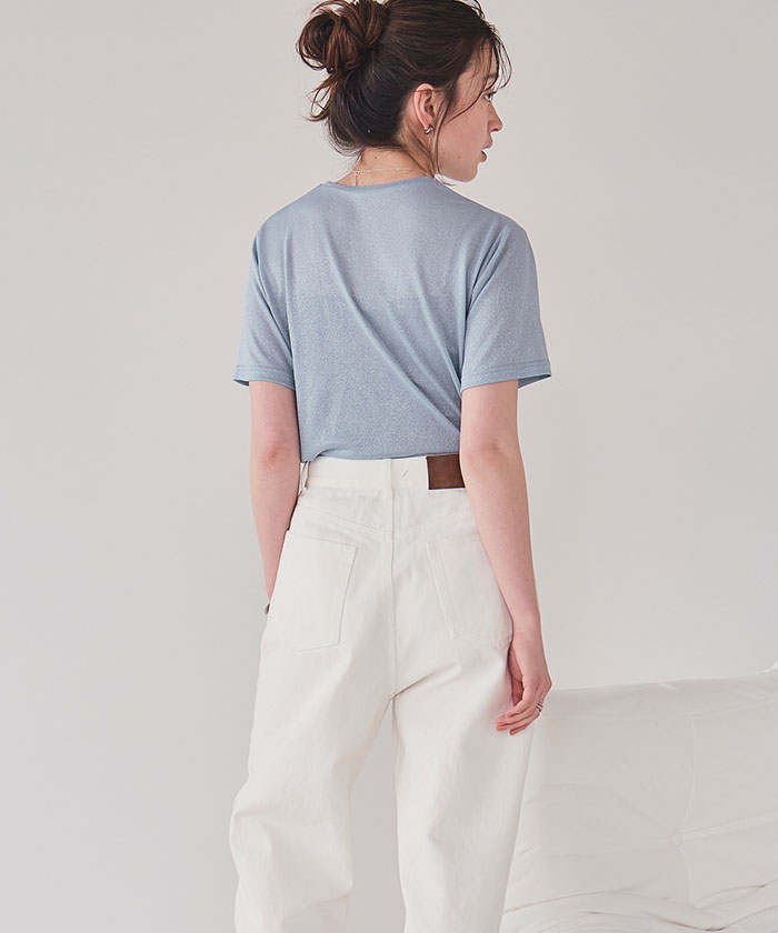 ハーフスリーブシアーカットソートップス | ファッション通販