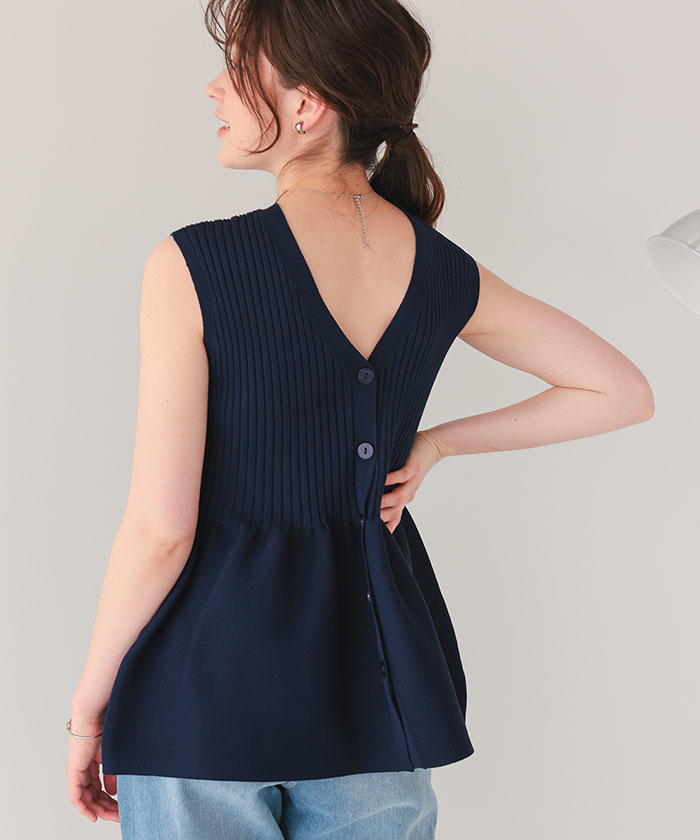 【タグ付き】Anne Coquine 2WAYペプラムノースリーブニット 楽天市場】2way ペプラム ノースリーブ ニット トップス