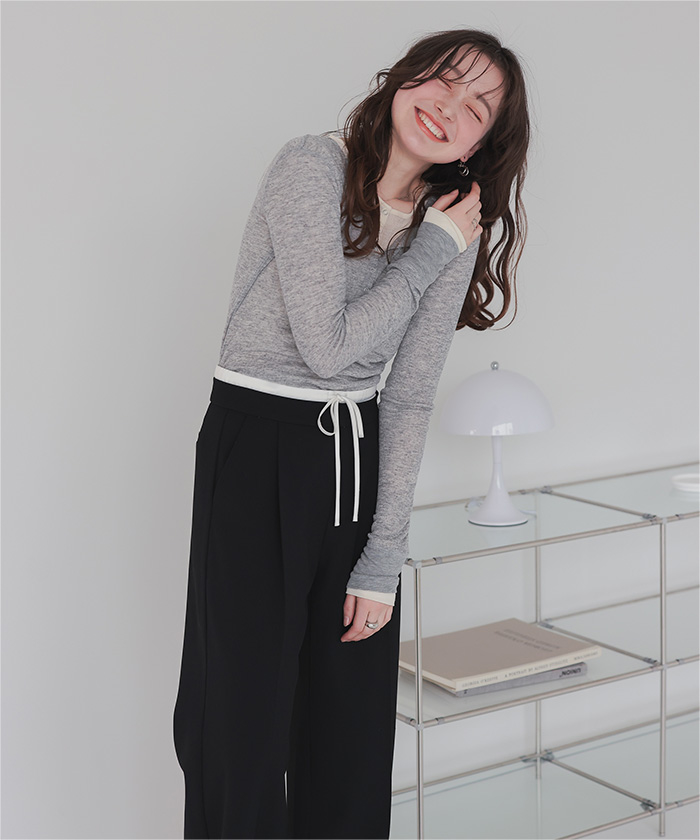 【関税込み】CARRER ベージュ Lis ヘンリーネック トップス 関税込み】CARRER ベージュ Lis ヘンリーネック トップス (T