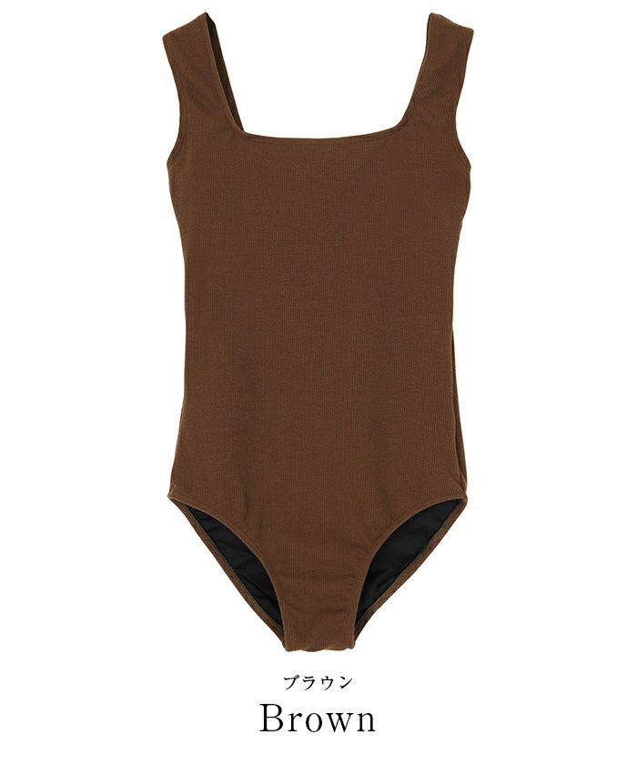 リブニットバッククロスワンピース/水着 | ファッション通販