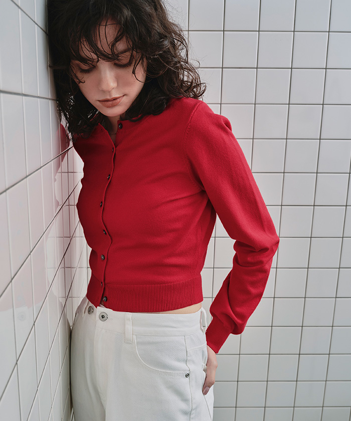 クルーネックニットカーディガン/トップス | ファッション通販