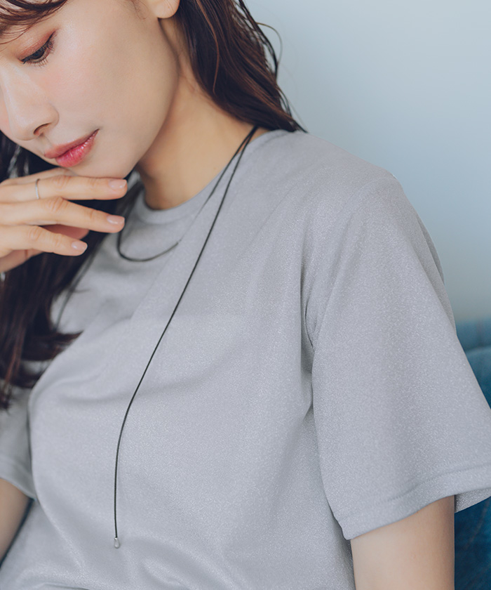 ハーフスリーブシアーカットソートップス | ファッション通販