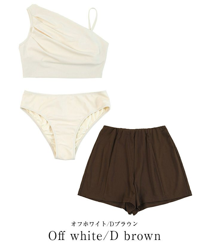 ショートパンツ付タックビキニ/セット水着 | ファッション通販