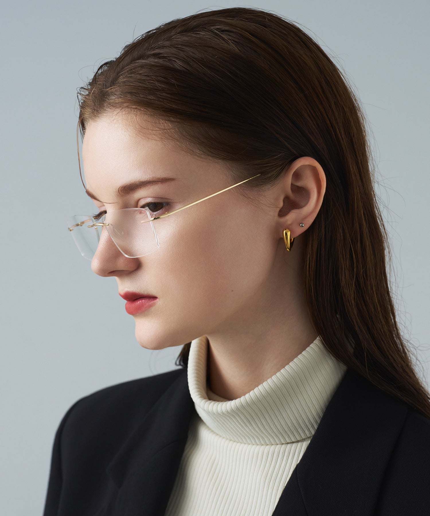 ユニセックス/NUEF/soixante-douze72/リムレス眼鏡/ゴールド