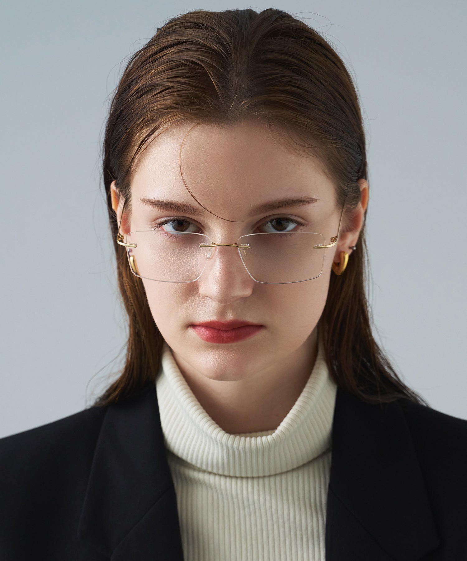 ユニセックス/NUEF/soixante-douze72/リムレス眼鏡/ゴールド