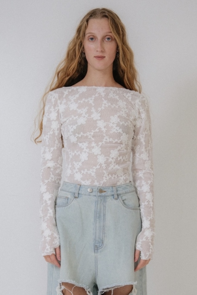 tシャツ molle embroidery lace body suit レディース molle embroidery lace body suit