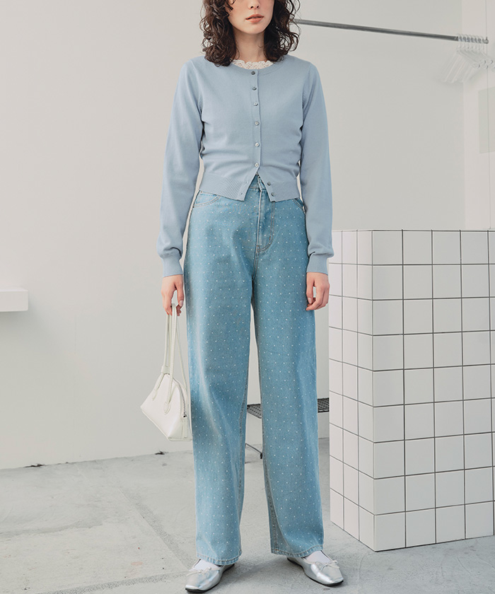 クルーネックニットカーディガン/トップス | ファッション通販