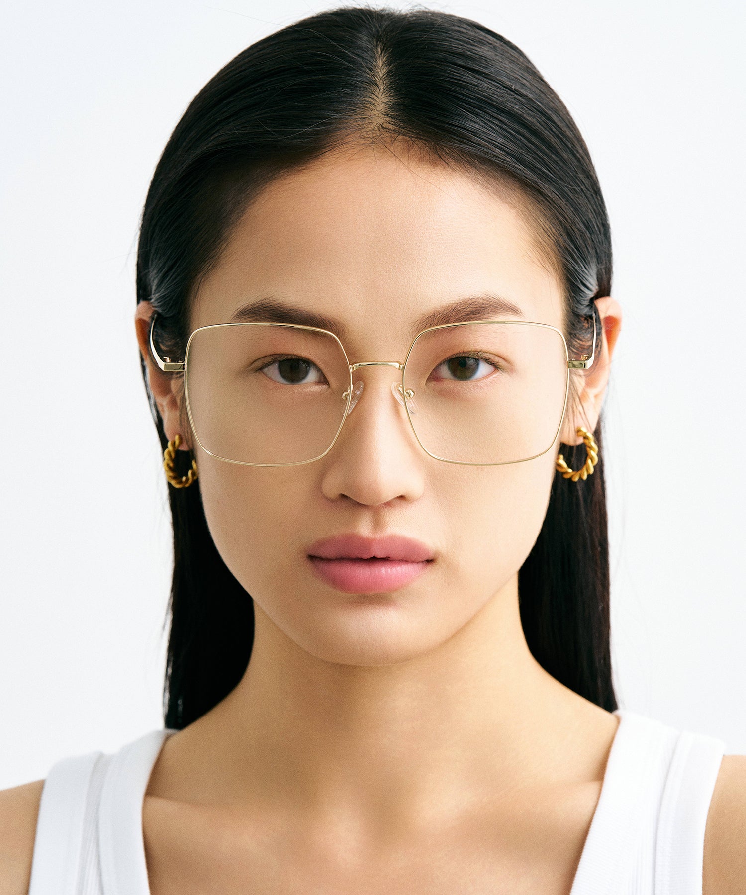 ユニセックス対応/NUEF/cent six106/スクエア眼鏡/ブラック