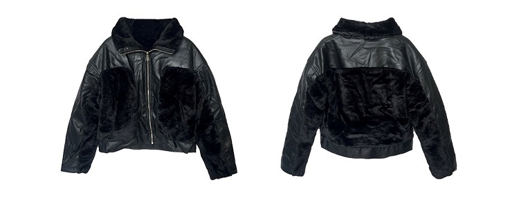 ブラックファーハイネックレザージャケット | ファッション通販サイト NUGU