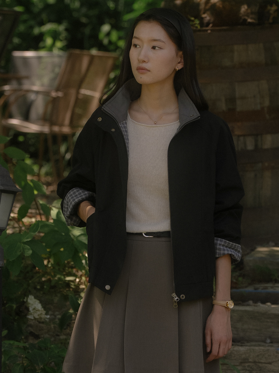 ジャケット・アウター DOT FRILL HOODED WINDBREAKER JUMPER DOT FRILL HOODED WINDBREAKER JUMPER (BLACK) | ファッション