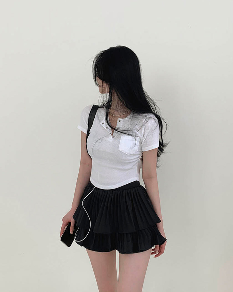 WolvesKillSheep アイロール 半袖 Tシャツ 送関込 6color] リブボタンシャーリング半袖Tシャツ | ファッション通販