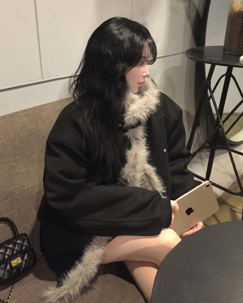 ハイネックムートンファーダウン