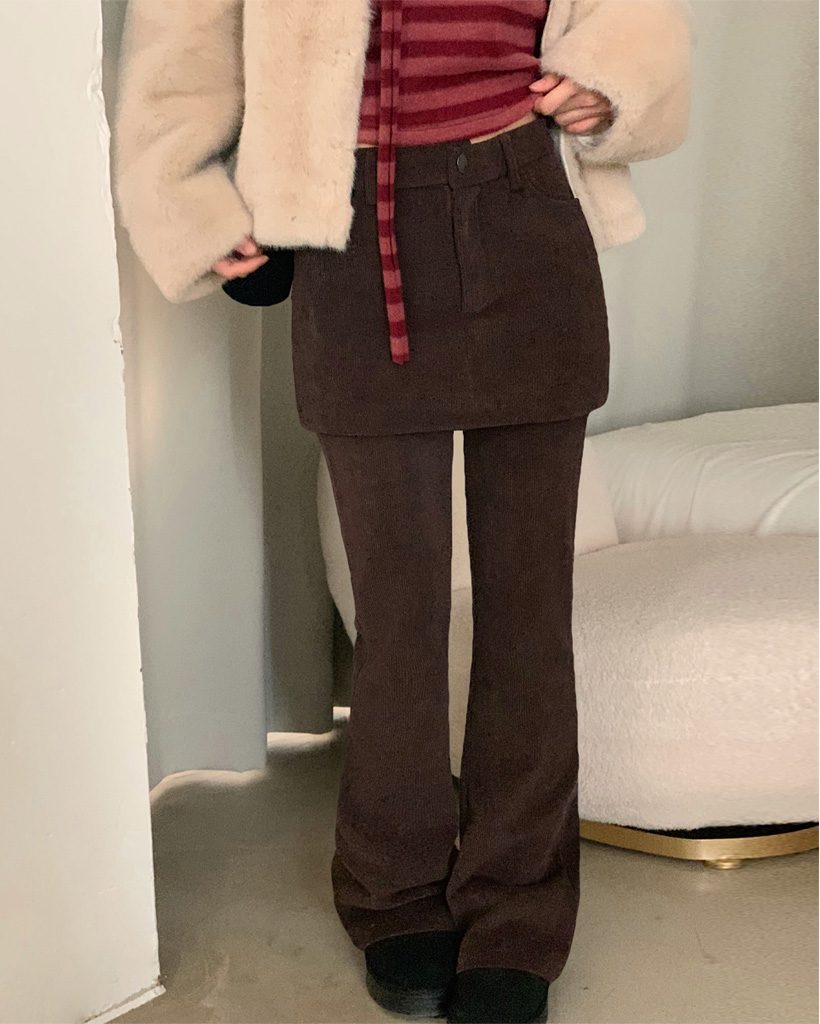 (2color) コーデュロイ スカートセット ブーツカットパンツ