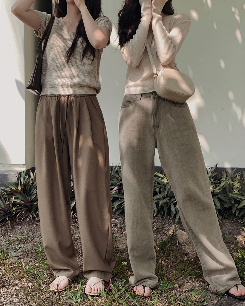 (basic/long) ミュートトーンシャーリングデニムパンツ-4size