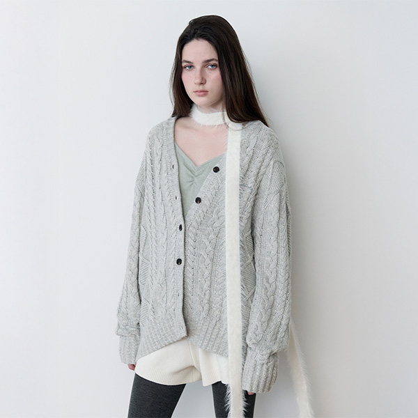 A HAND STITCH CABLE CARDIGAN_IVORY | ファッション通販サイト NUGU