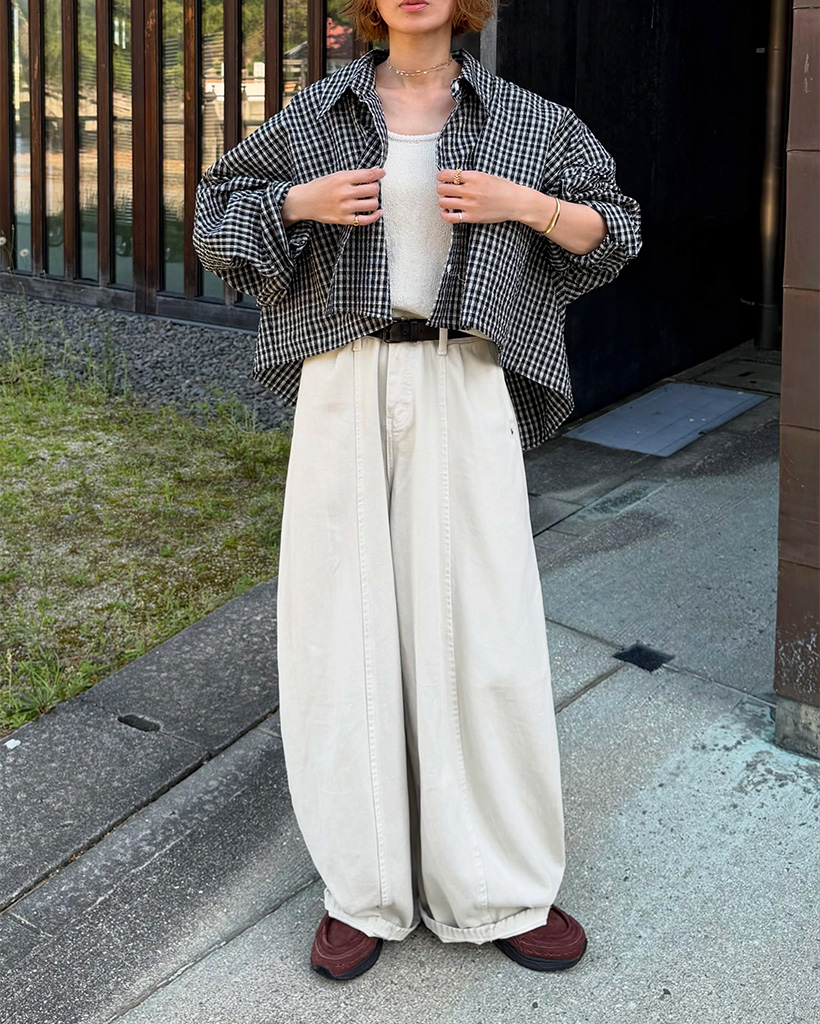 センター切り替えワイドパンツ
