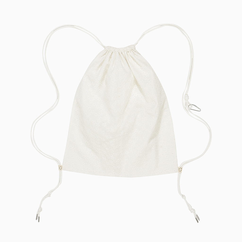 lace star drawstring bag, white | ファッション通販サイト NUGU