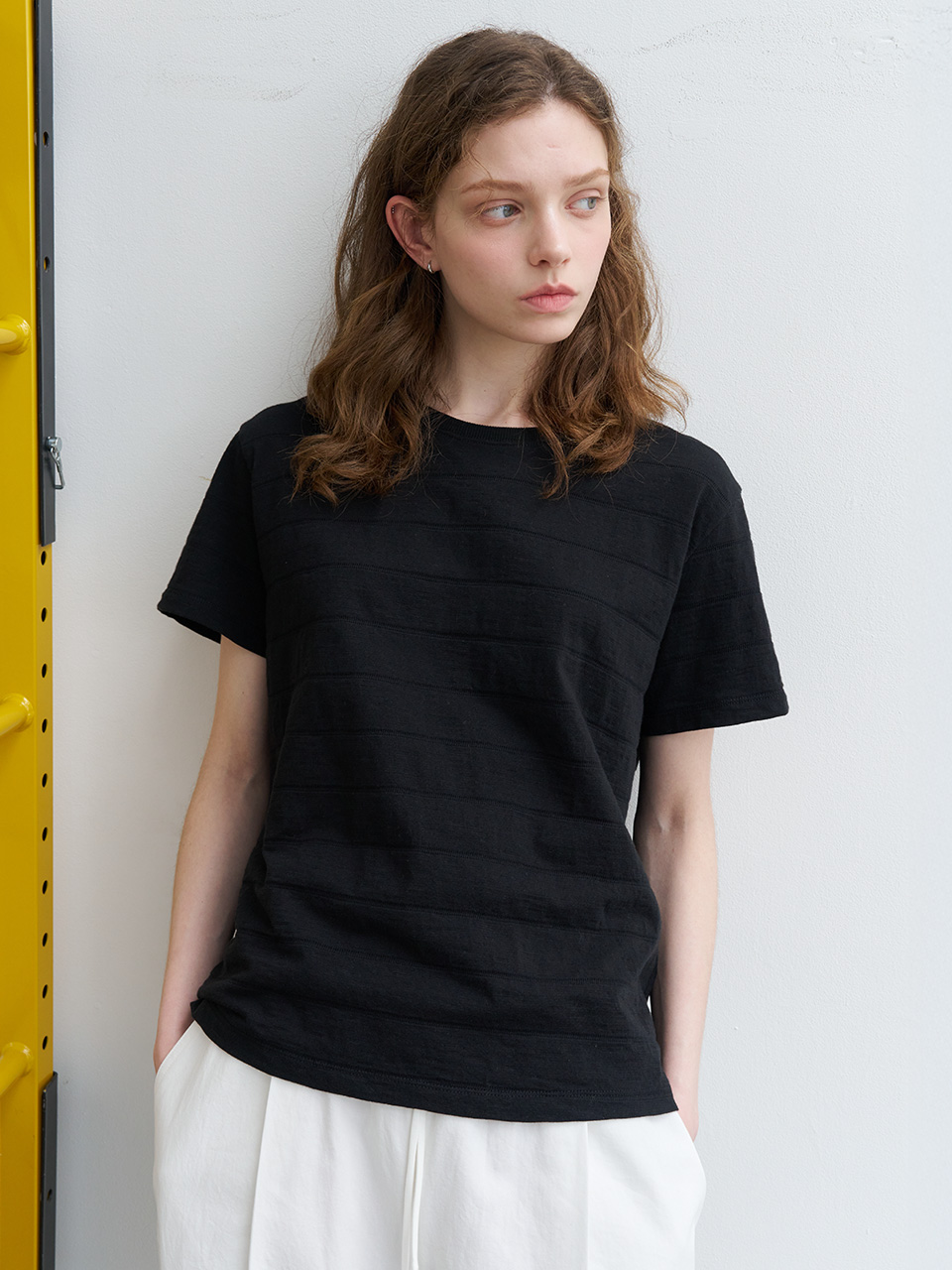 Label border T-shirt [KNSS07TS08]_Black
