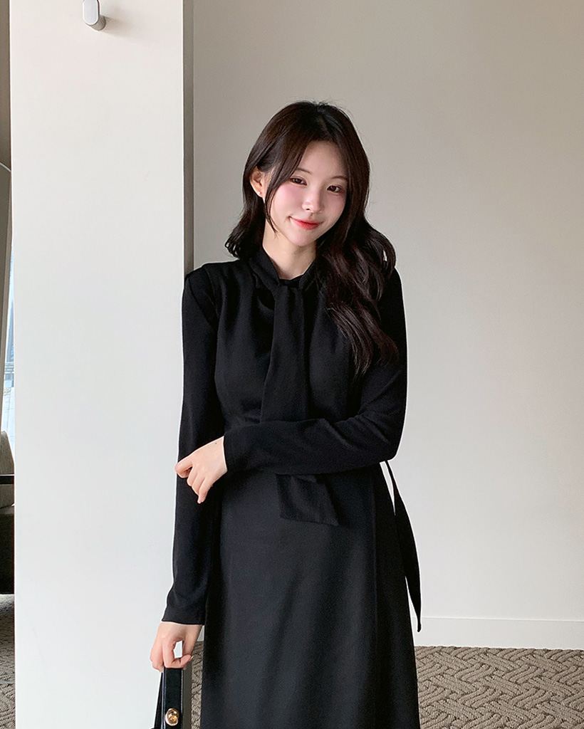 起毛ラップスタイルベルト付きビスチェロングドレスワンピース