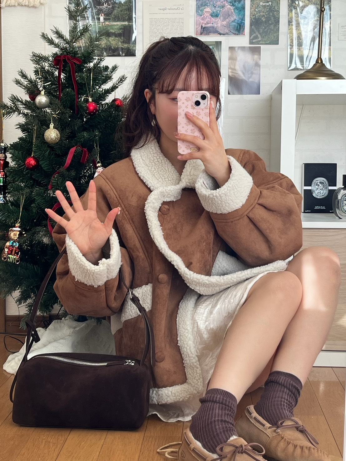 [tokki x SOMEWHERE BUTTER] Suede Square Shoulder Bag - 2Color